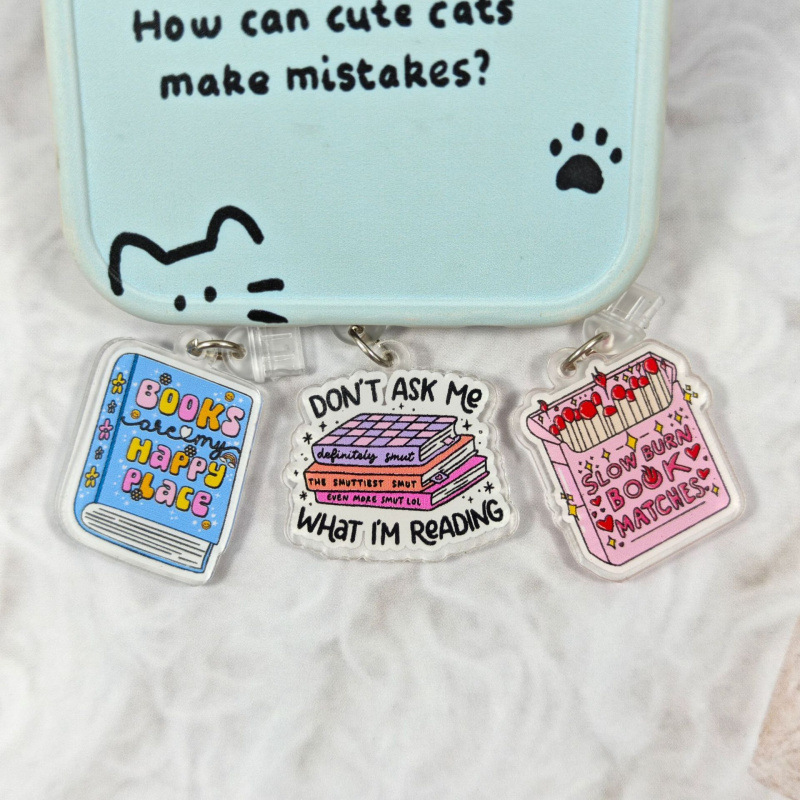 Acrylic cartoon book dust plug pendant style