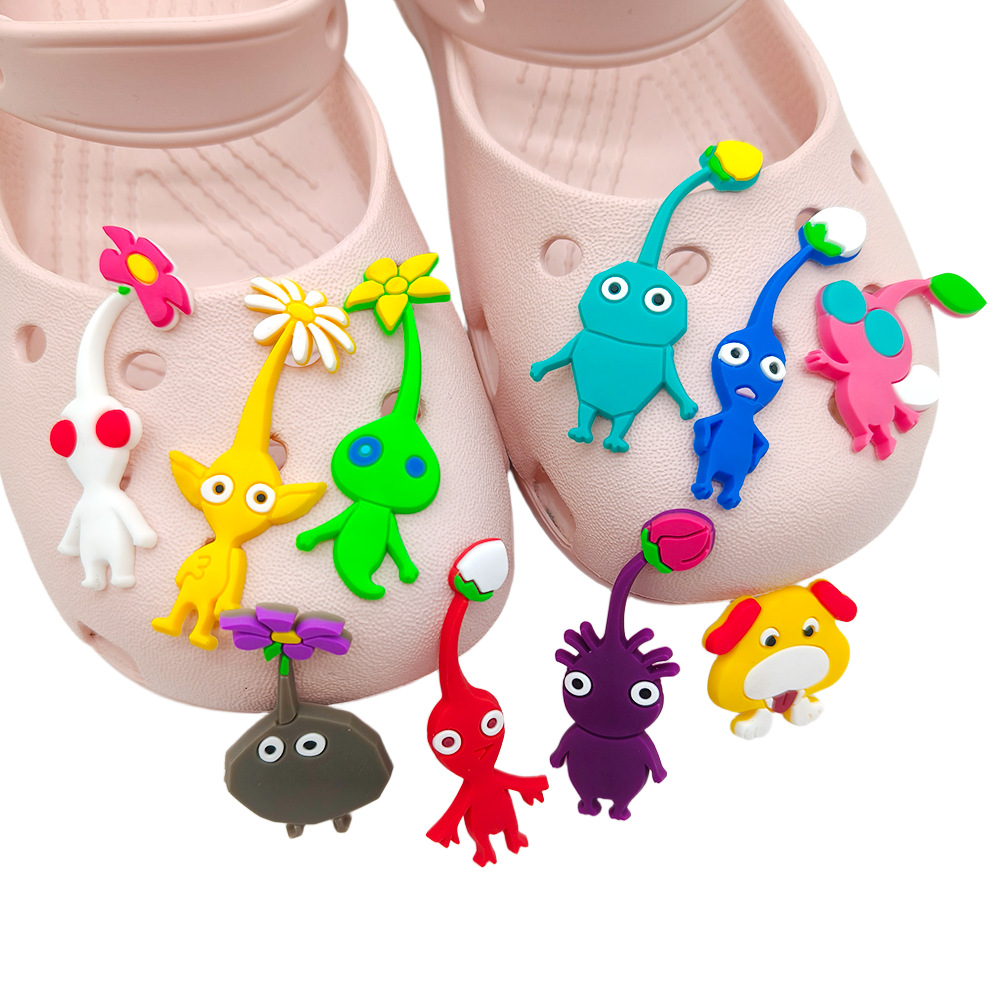 Cartoon Pikmin Crocs Shoe Charms PVC Soft Rubber Decorative Accessories