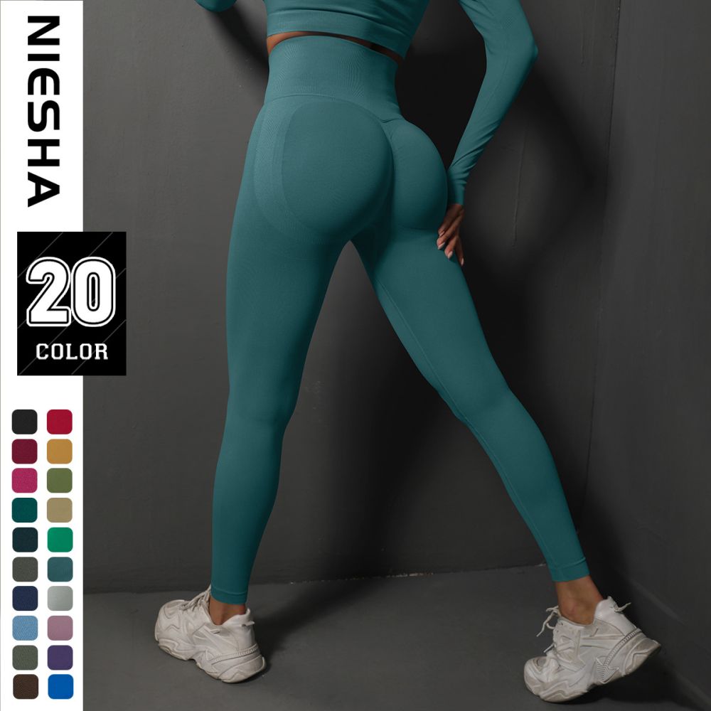 In-Stock Spring Summer New Seamless Smiley Peach Hip Training Yoga Pants Women Sports Running Butt-Lifting Body Shaping Fitness Pants