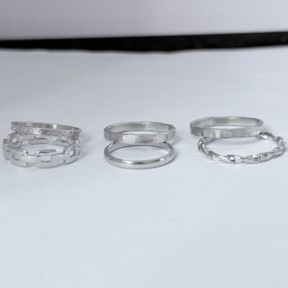 Chain Starry Sky Ring Set, 6-Piece - 1