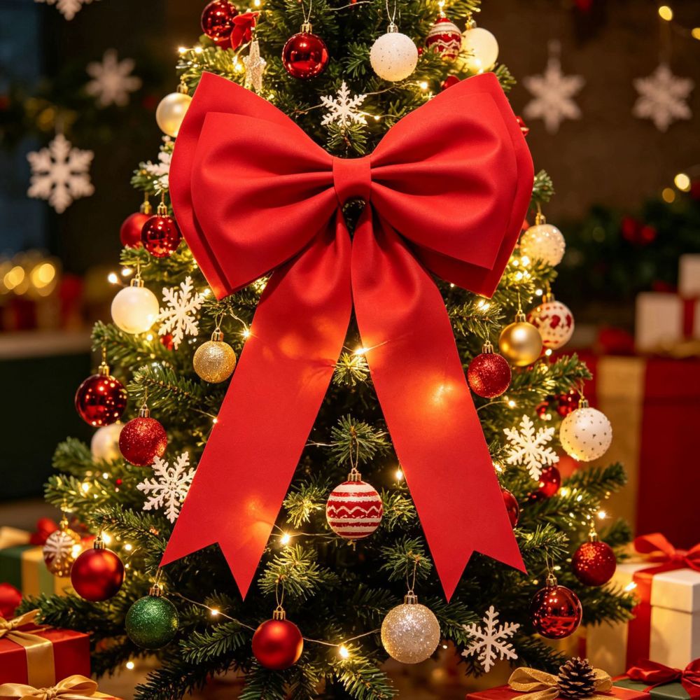 Oversized Red Bow, EVA Christmas Party and Window Decoration