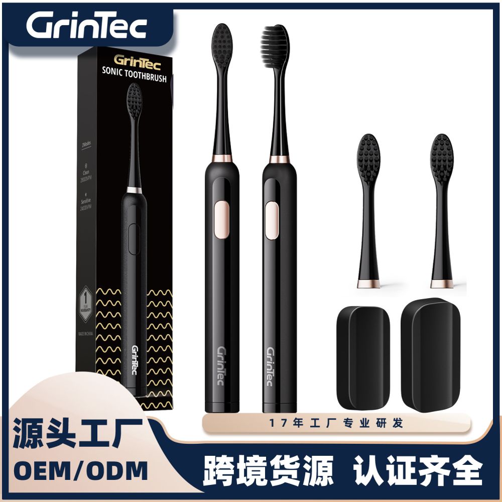 Rechargeable Electric Toothbrush Set with Multi-Mode Settings and Travel Case