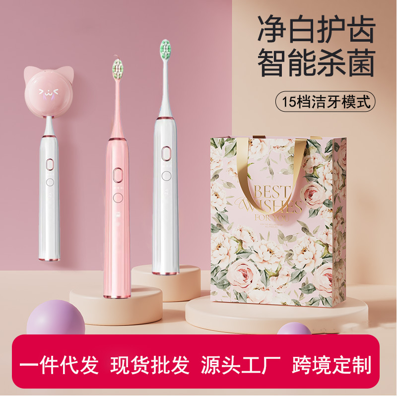 厂家直供电动牙刷跨境亚马逊电商充电成人款软毛高级电动牙刷批发
