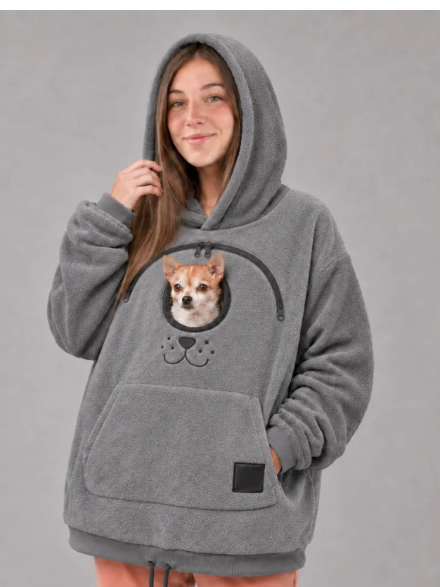 BK8832 Fleece-Lined Flannel Hoodie, Unisex Loose Fit with Drawstring