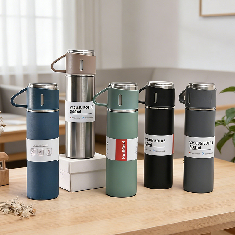Edelstahl-Thermobecher 304, ein Becher drei Deckel, Büro-Teebecher