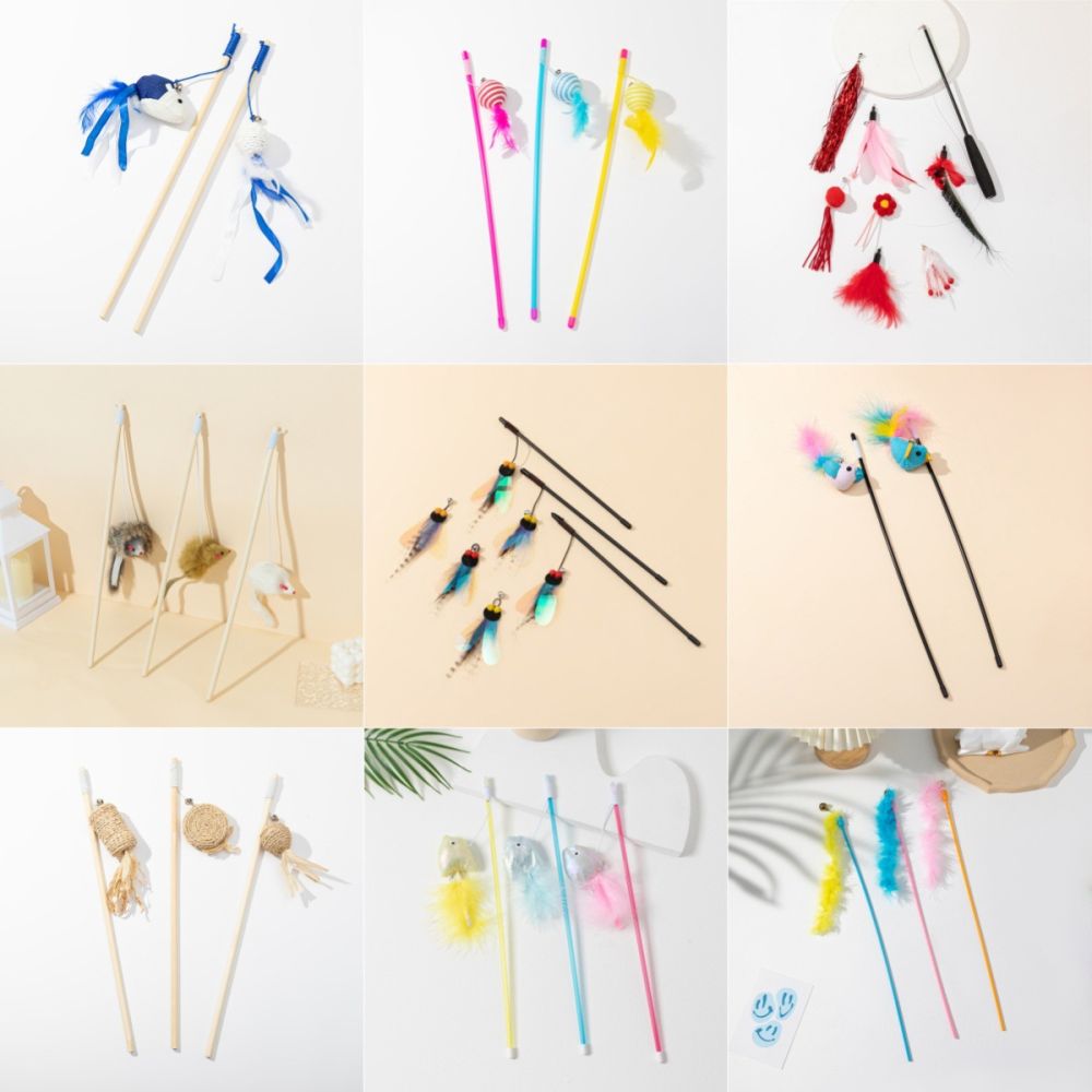 Customizable Plastic Cat Teaser Wand