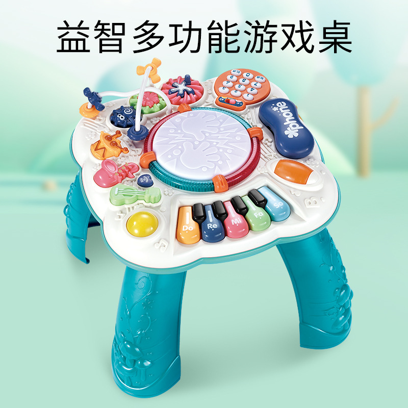 亚马逊多功能学习桌玩具协成7009宝宝益智启蒙音乐早教游戏桌玩具