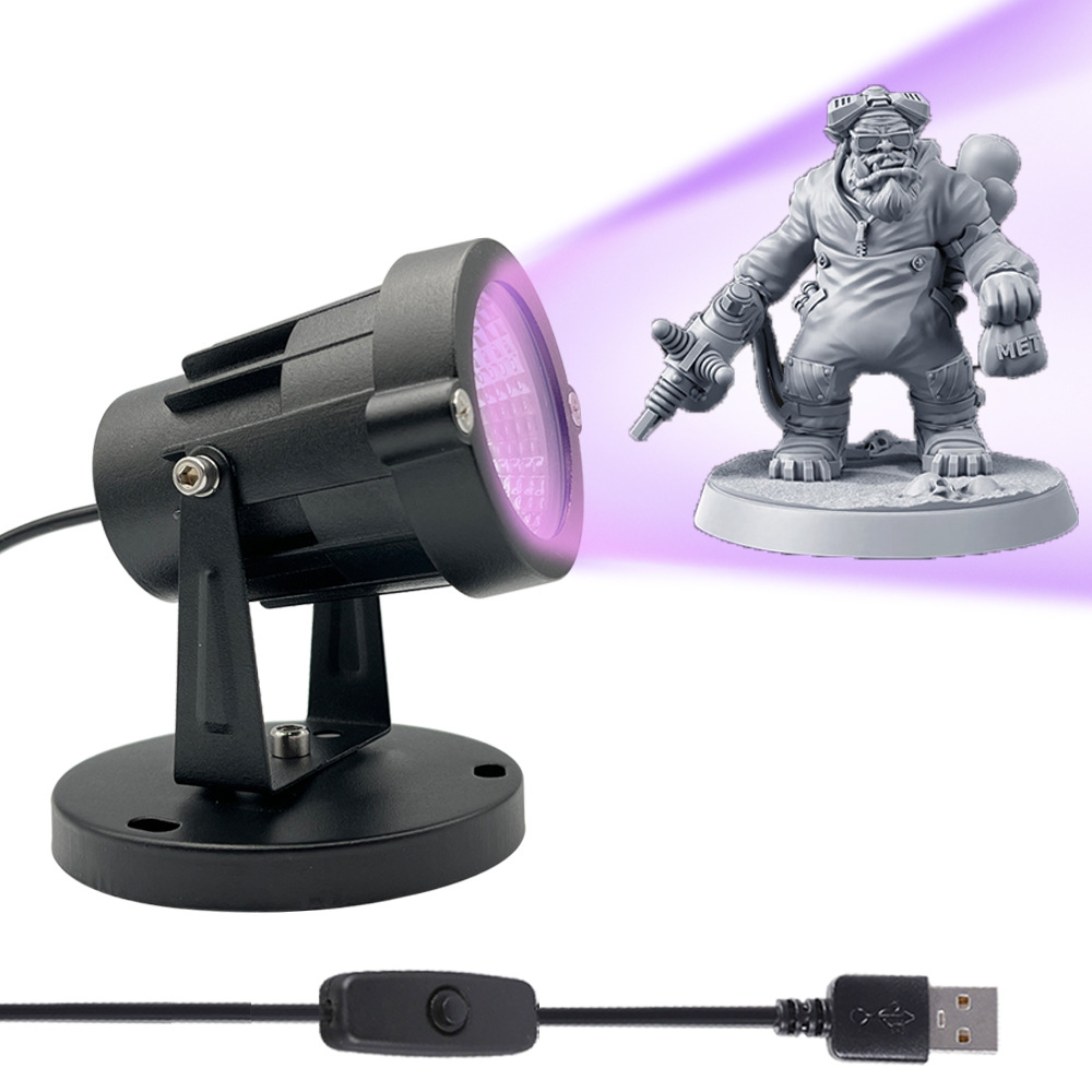 USB Mor Işık SLA/DLP/LCD 3D Baskı UV Işığa Duyarlı Reçine Kür Lambası 405nm Vücut Boyama Floresan Lamba