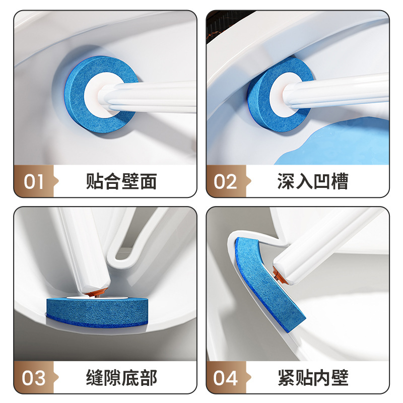 Disposable Toilet Brush with Replacement Heads, Wall-Mounted