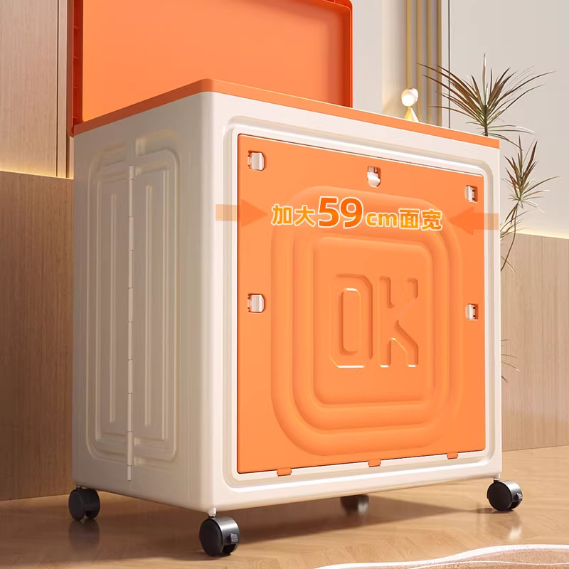 Tool-free Foldable Storage Box, Large Capacity Flip-Top Storage Bin for Living Room, Bedroom, Clothes, Quilts and Toys