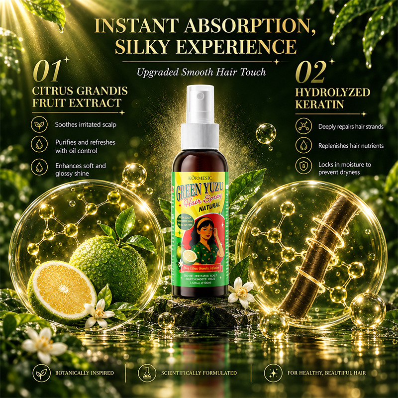 跨境现货 KORMESIC绿柚精油护发喷雾 Essential Oil Hair Spray