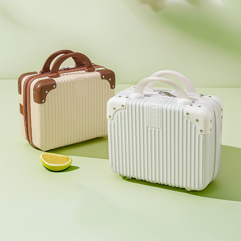 Custom Portable Suitcase 14-inch Cosmetic Case Small Luggage Suitcase Password Box Travel Suitcase Carry-on Macaron Color Carry-on Suitcase