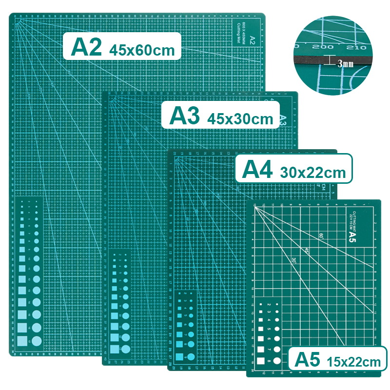 Verdickte 3-mm-Schneideunterlage, Formate A1 bis A4