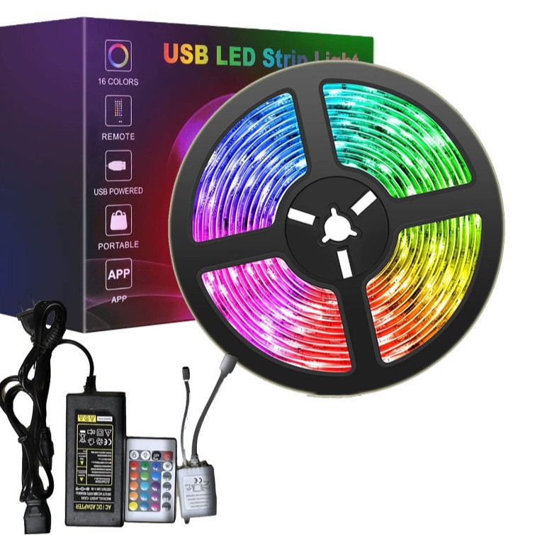 Bleifreier 5050 RGB 60er LED-Streifen Tri-Color Möbel Schlafzimmer LED-Leuchte LED-Lichterkette Fernbedienungssteuerung
