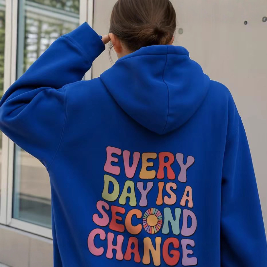 Cross-border foreign trade Amazon independent station spring/autumn new fashion letter print new style European and American women's printed hooded sweatshirt