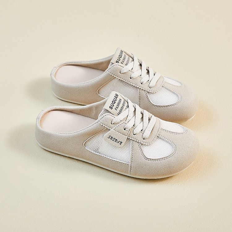 Neue grenzüberschreitende atmungsaktive modische Damenschuhe, bequem für die Arbeit, Slip-on-Schuhe, vielseitig kombinierbar, Halbpantoffeln, lässige Brettschuhe, Hausschuhe