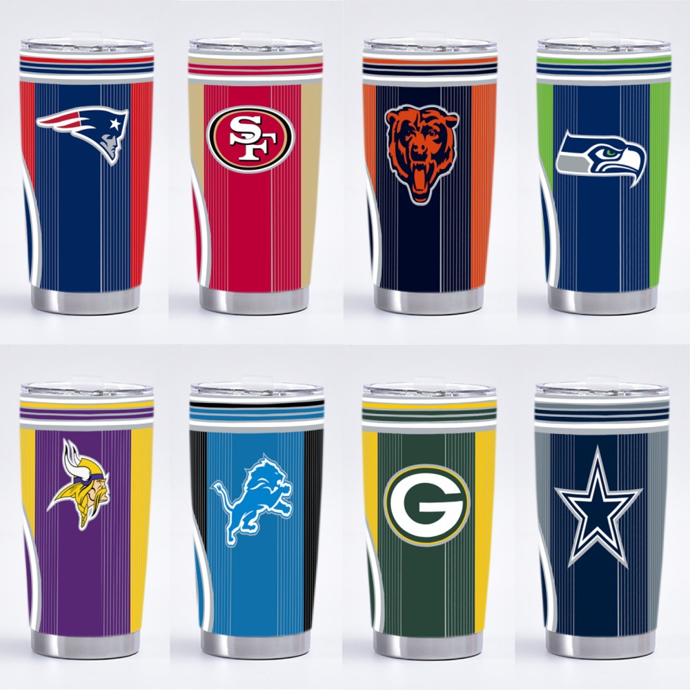 Car Travel Tumbler 20oz Insulated, American Football Print, Custom Design from Your Artwor