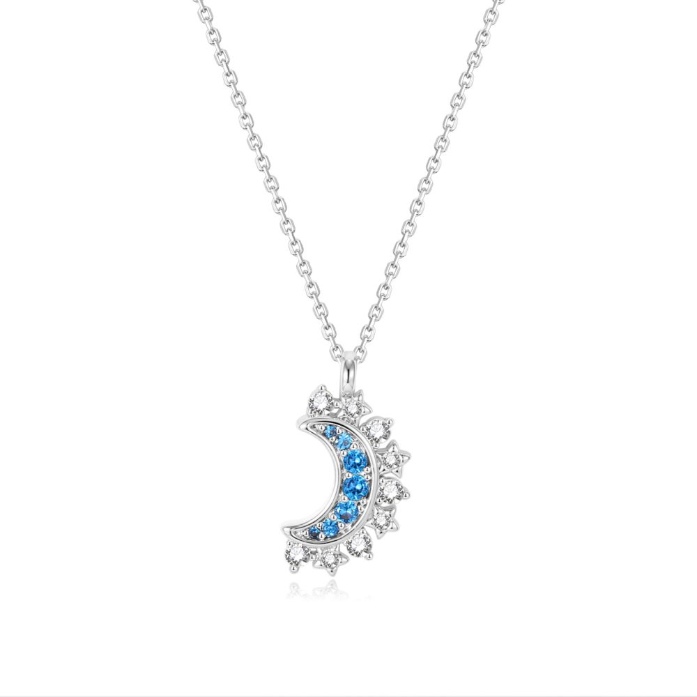 New jewelry moon and sun double necklace fashionable versatile layered collarbone necklace lightweight luxury design wholesale