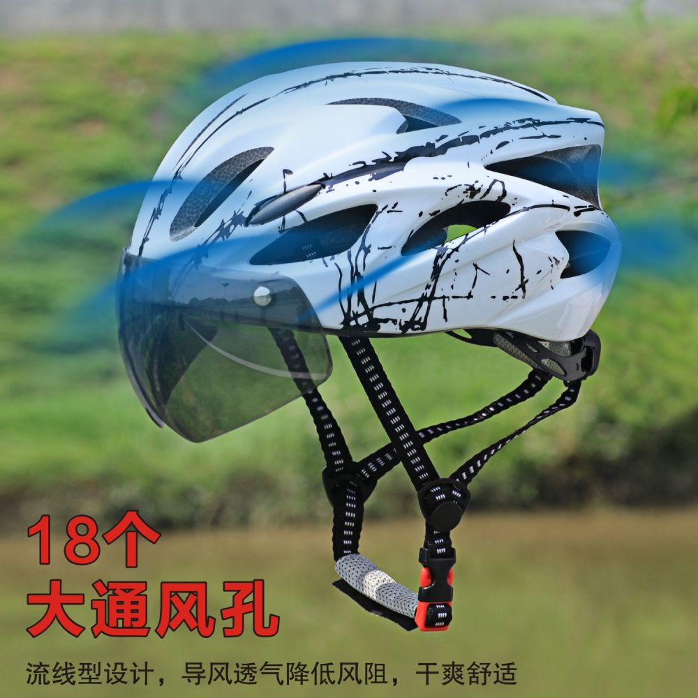 Mountainbike-Helm mit Brillenhalter, Unisex, für Straße und Gelände