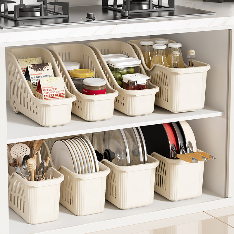 Wheeled Kitchen Storage Cabinet Large Capacity - 1