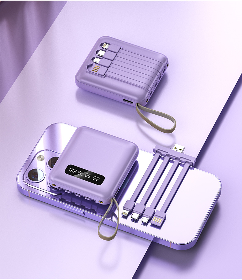 Mini-Powerbank 20000mAh mit 3C-Zertifikat – großer Kapazität, kompakt und tragbar, mit integriertem Kabel, mobile Stromquelle für den grenzüberschreitenden Handel - 9