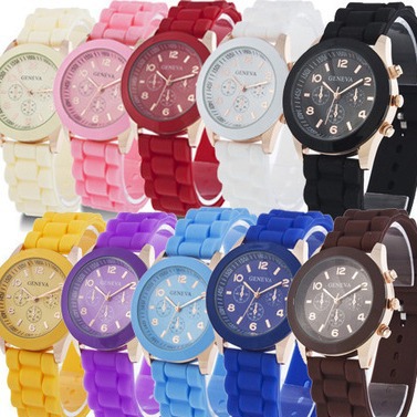 Spot Geneve Geneve Silikon Uhr Damen Korea-Stil elegant und schön farbiges Gel Student Casual Uhr
