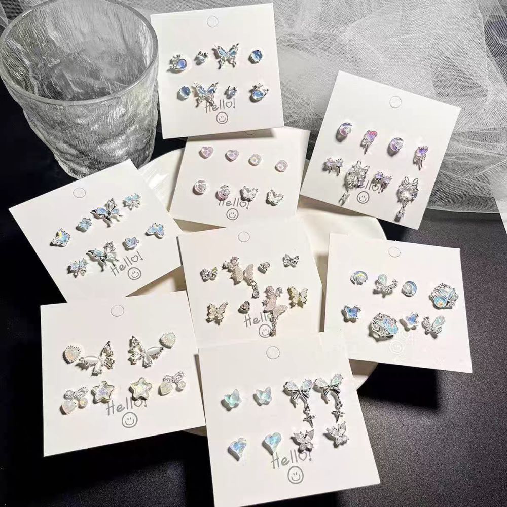 Legierungs-Ohrringen Set, Schmetterling, minimalistisches Design