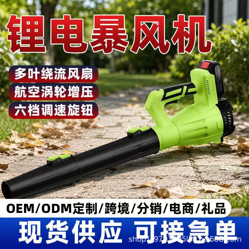 跨境爆款工厂大号锂电暴风机档位鼓风机除尘除雪吹叶大功率吹风机