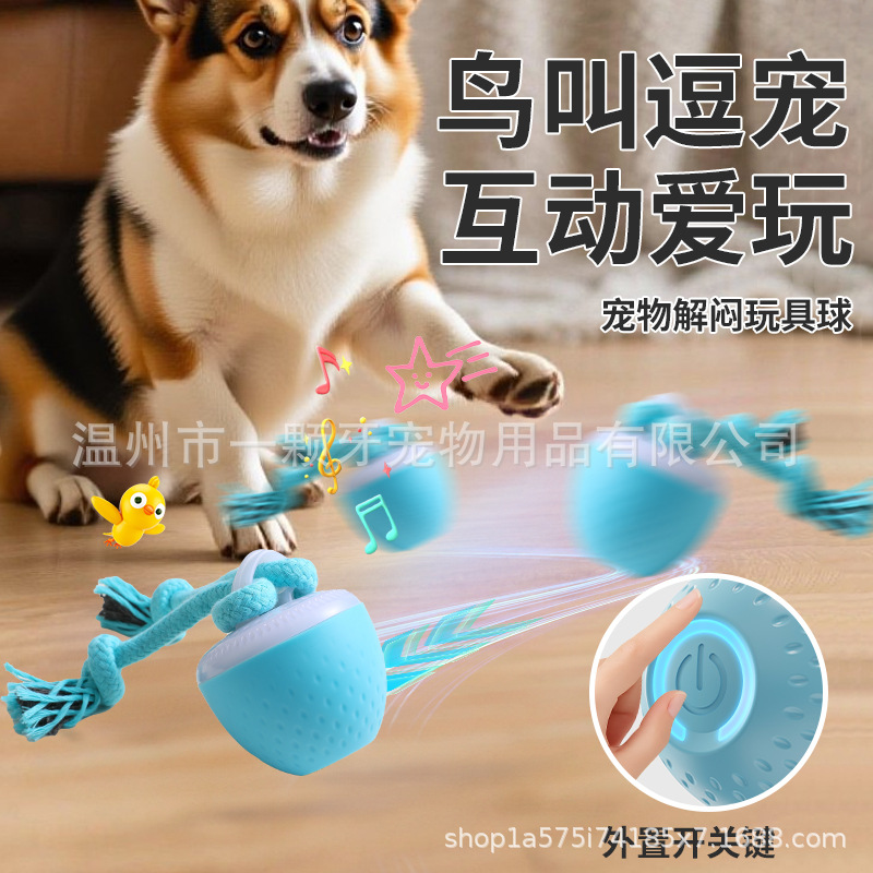 Grenzüberschreitender intelligenter bissfester Hundeball, Zahnungs- und Quietschspielzeug, intelligenter Rollball für Haustiere, elektrischer Hunde-Rollball zur Vertreibung von Langeweile