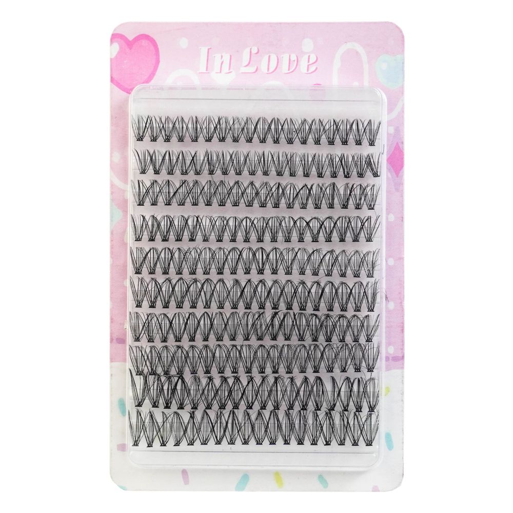 Pingdu Export-Dedicated Europe-America False Eyelashes Self-Grafting Curled Thick Lashes Segmented Cross-Border 30d 40d False Eyelashes