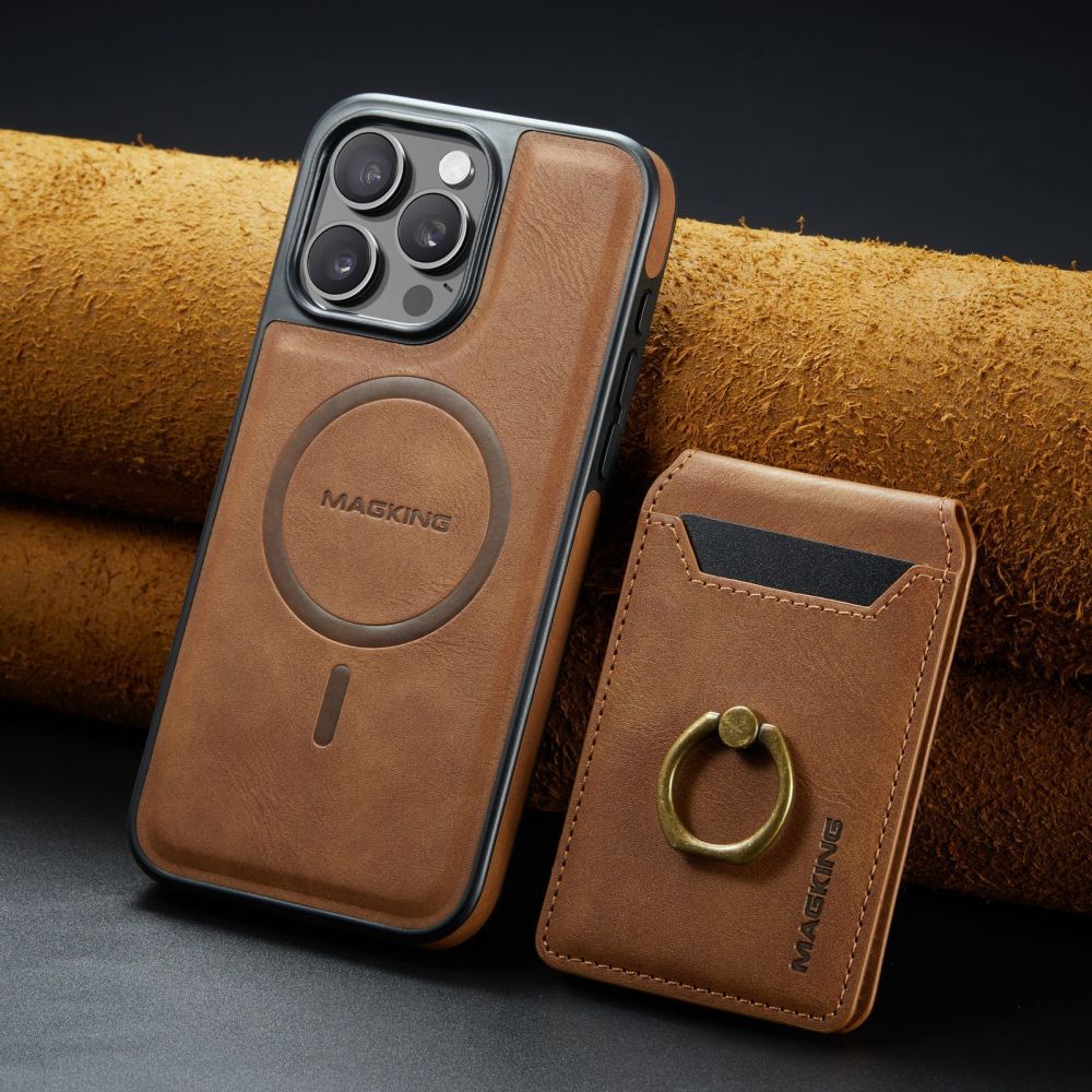 iPhone 17 Leather Phone Case with Wireless Charging