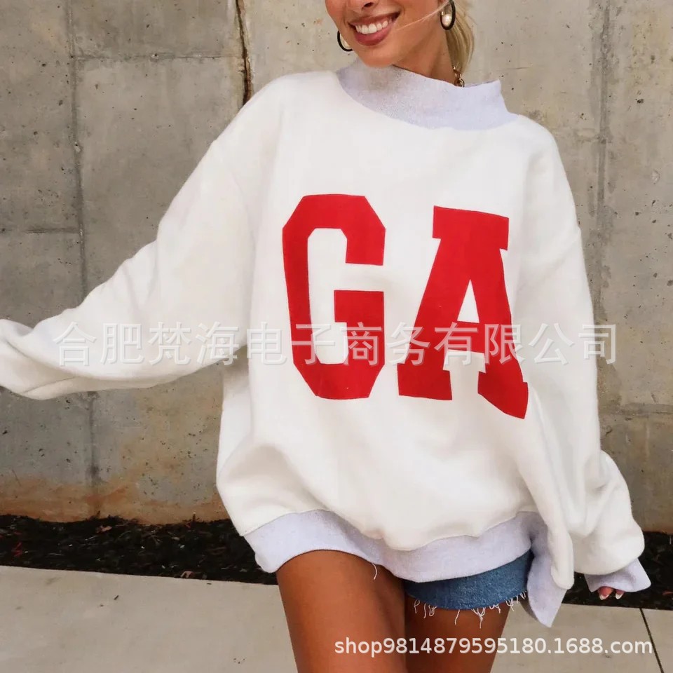 Reverse-Wear Fake Collar Sweatshirt, Heat Transfer Print, Custom College Team Design