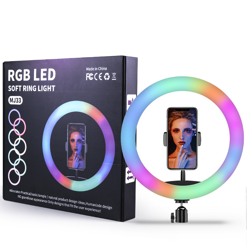 MJ26 canlı yayın dolgu ışığı fotoğraf ve video çekimi için 10 inç/8 inç/18 inç iç mekan fotoğraf ve video RGB halka ışık.