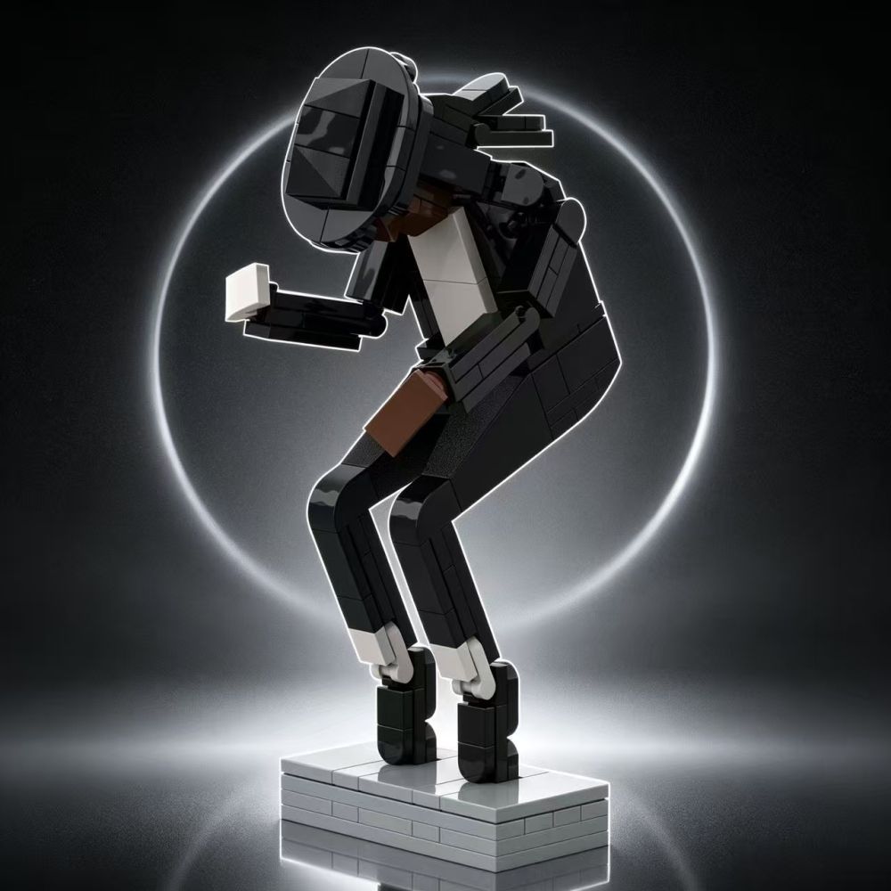 Michael MJ MOC Ornament Model, LEGO Small Particle Compatible Building Set