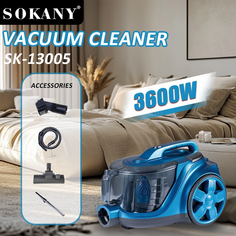 SOKANY 13005 Haushalts-Staubsauger, kabelgebunden, 3600 W, starke Saugkraft