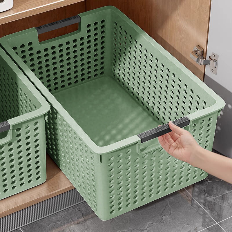 Plastic storage basket, simple design, kitchen and household use