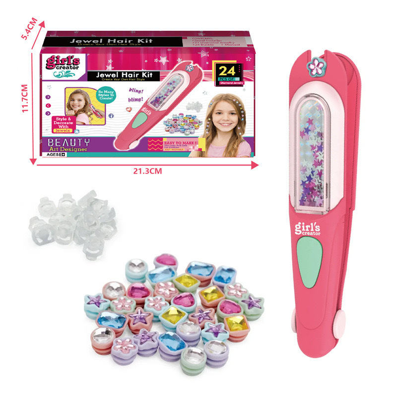 Girls' Jewelry Making Set, DIY Rhinestone Kit with Bead Machine