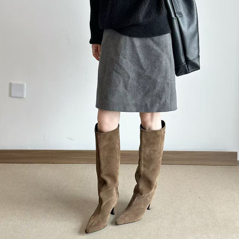 Damen-Cowboystiefel mit Absatz, Spitzkappe