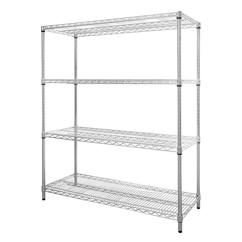 Heavy-Duty Stainless Steel Movable Storage Shelf, Chrome-Plated, NSF