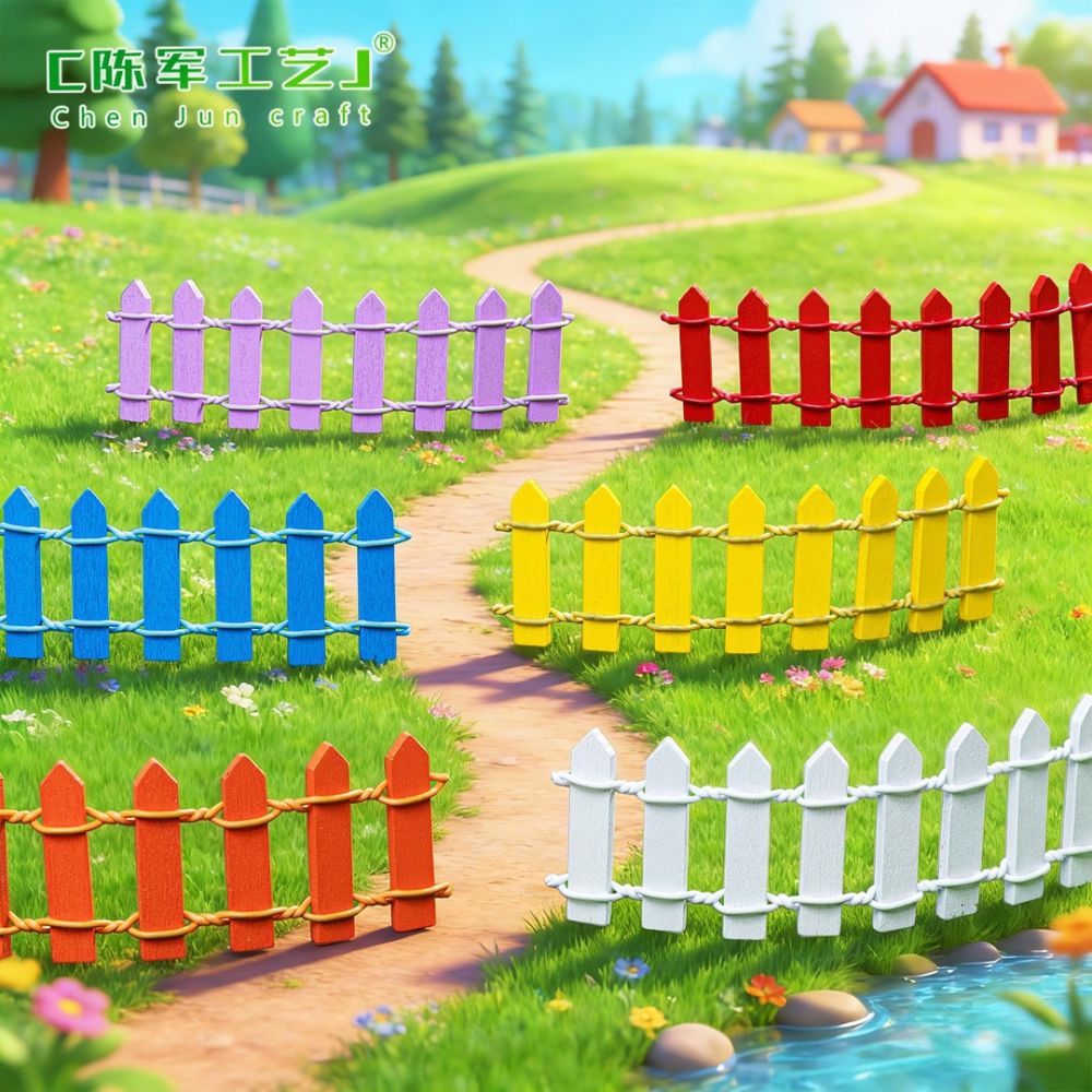 Miniature Landscape Ornament Succulent Wooden Fence Picket Fence White Mini Small Fence Ornament