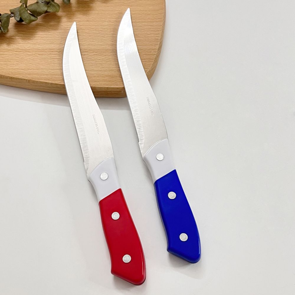 6 Inch PP Handle Sharp Chef Knife, Household Fruit Knife, Blue and Red Handle