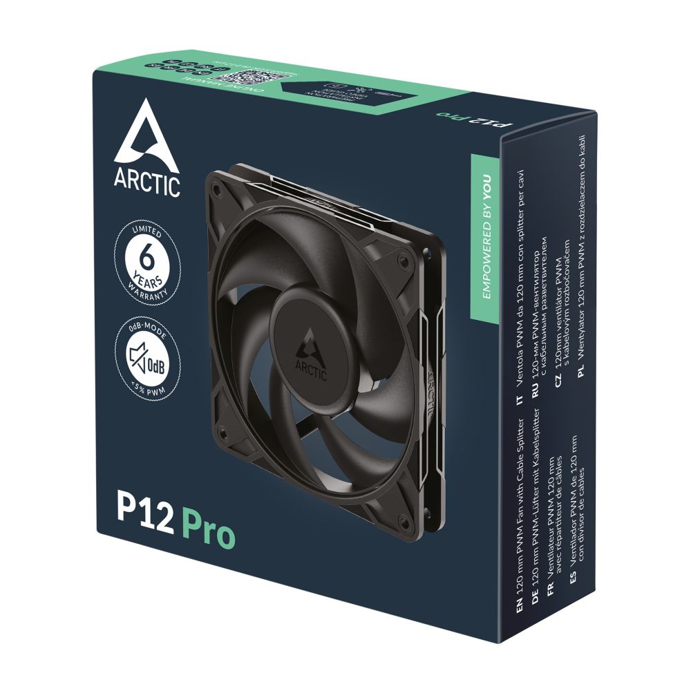 ARCTIC P12 PRO 12-cm-Gehäuselüfter, Hochgeschwindigkeit, hoher Luftdruck