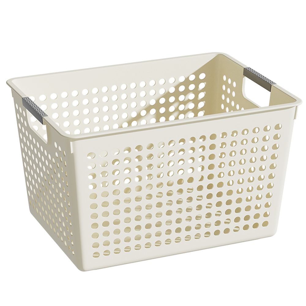 Plastic storage basket for desktop and kitchen organization