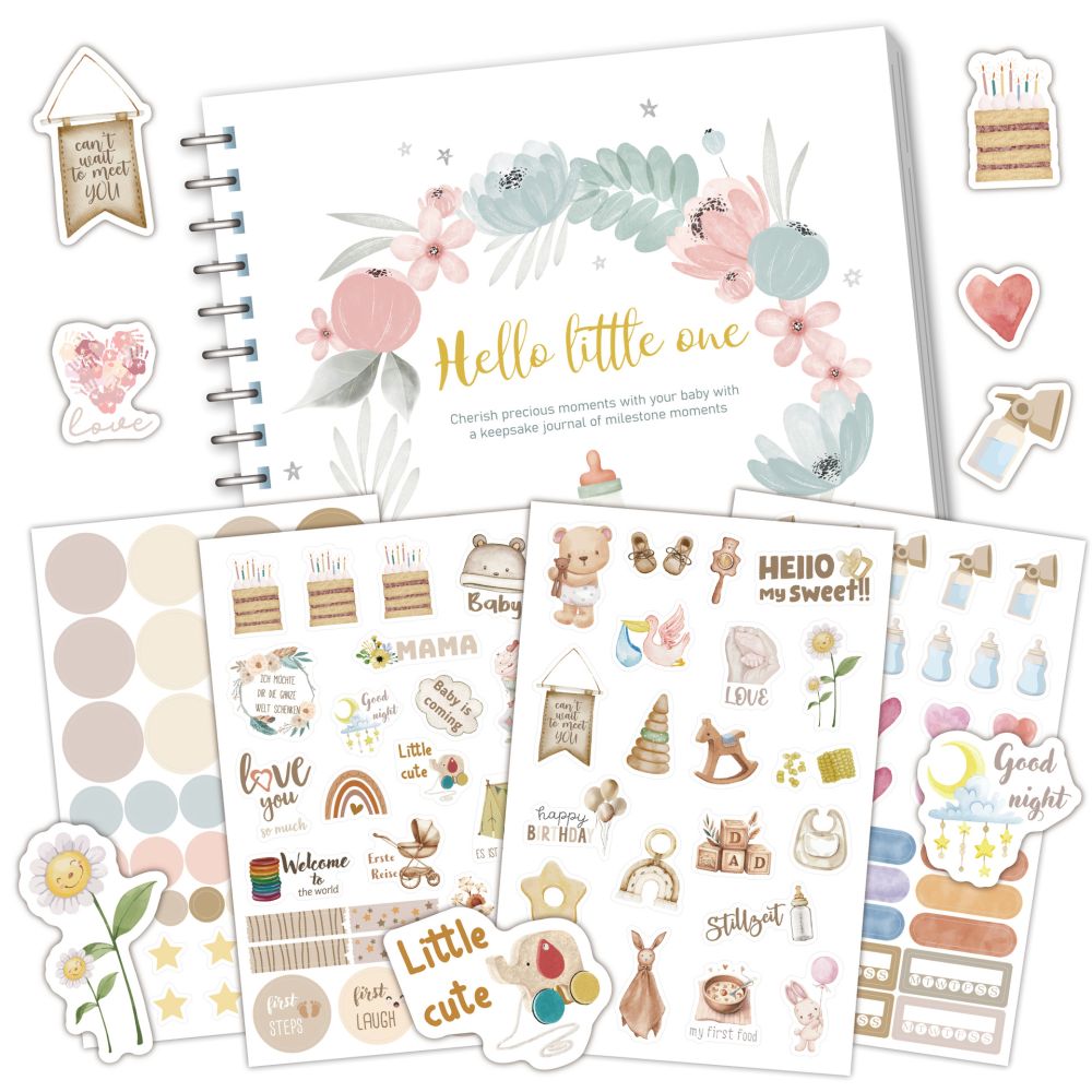 Baby Growth Album Label Set, DIY Milestone Record Album