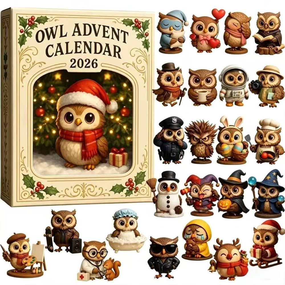 2026 24-Tage Eulen-Figur Blindbox Adventskalender
