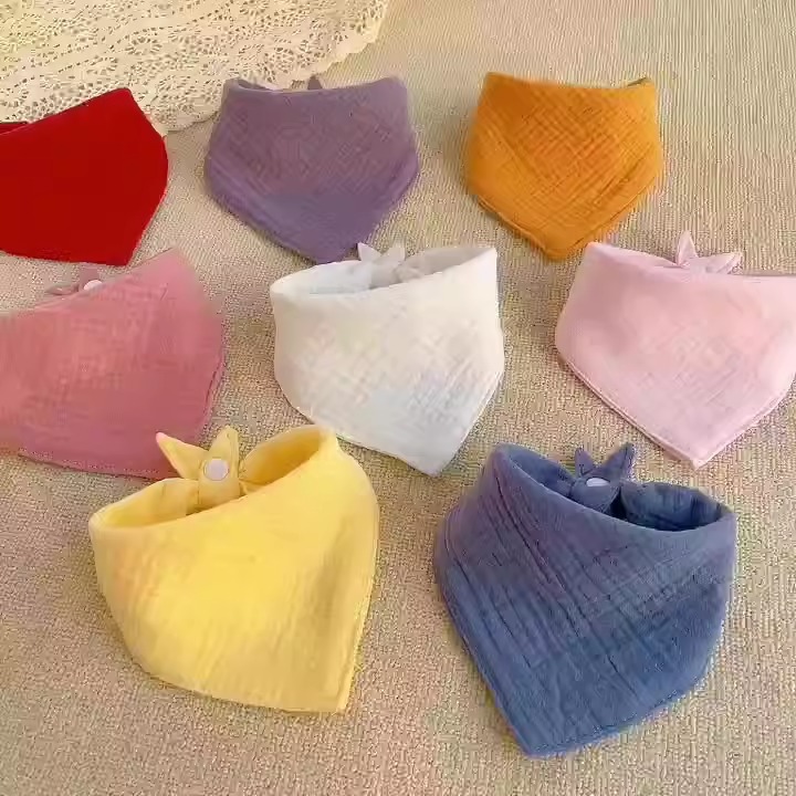 Plain Gauze Triangle Bib for Babies, Anti-Spit-Up