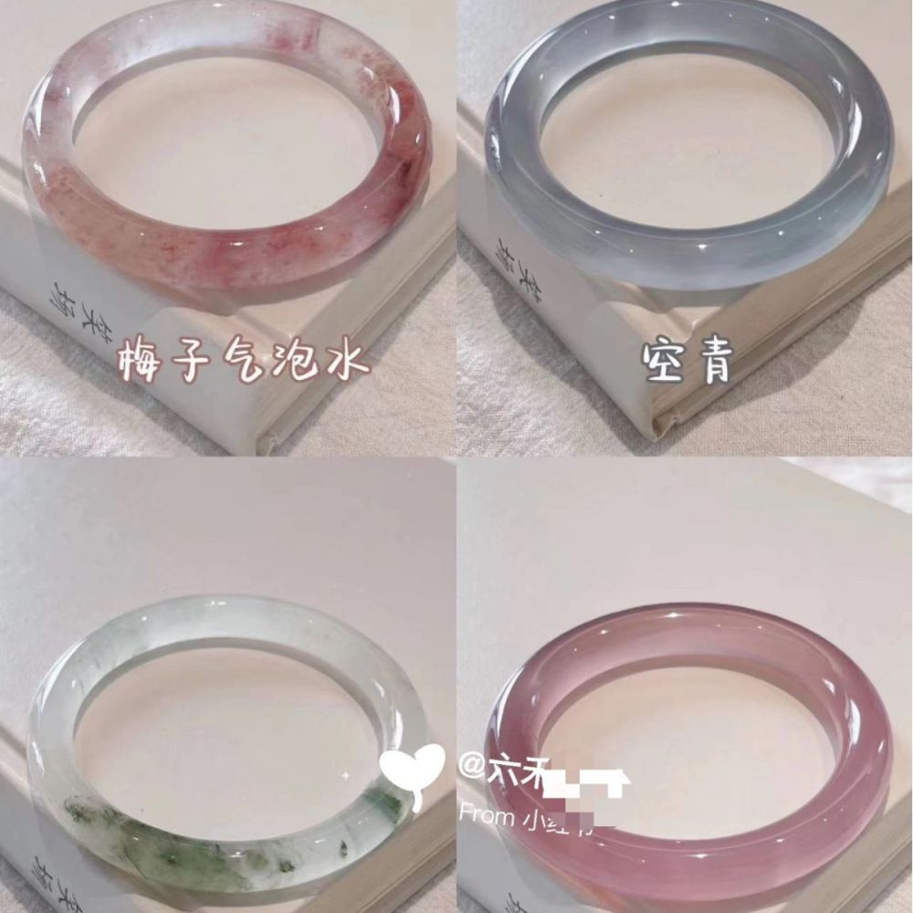 Neuer chinesischer Stil Glas Jade ähnlich Eis transparent Jingle Armreif, dicker runder Stab, Nischen Antikstil, vielseitiger dicker Armreif für beste Freunde.