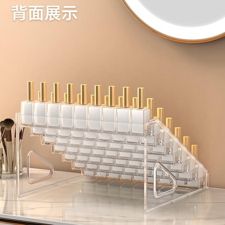 Nail art storage box multi-layer transparent nail polish display shelf home daily use lipstick cosmetic nail polish glue storage rack - 4