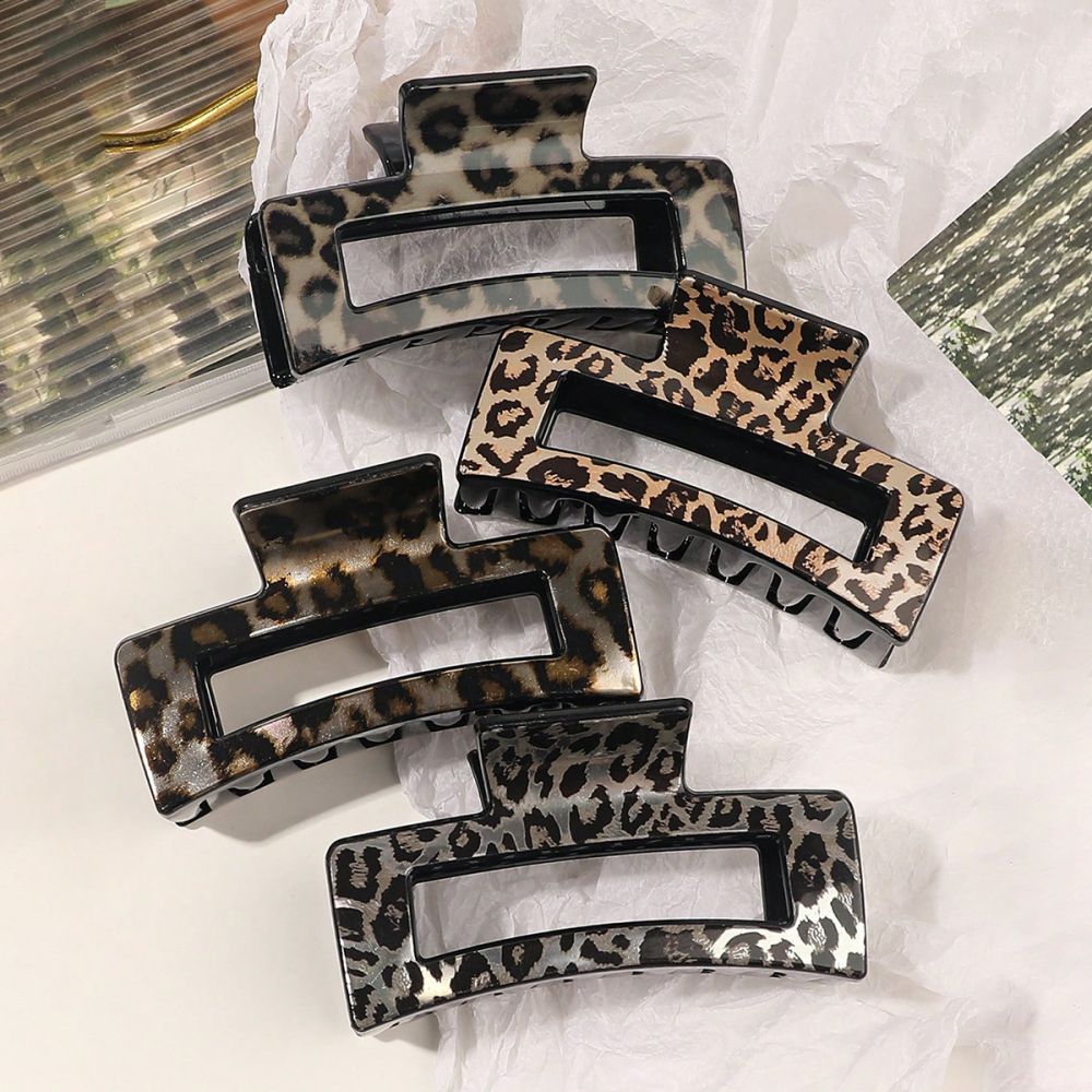Qiyue Cross-border Printed Hair Clip Shark Clip Leopard Print Temperament Large Summer High-end Clip Hair Accessories Wholesale - 1