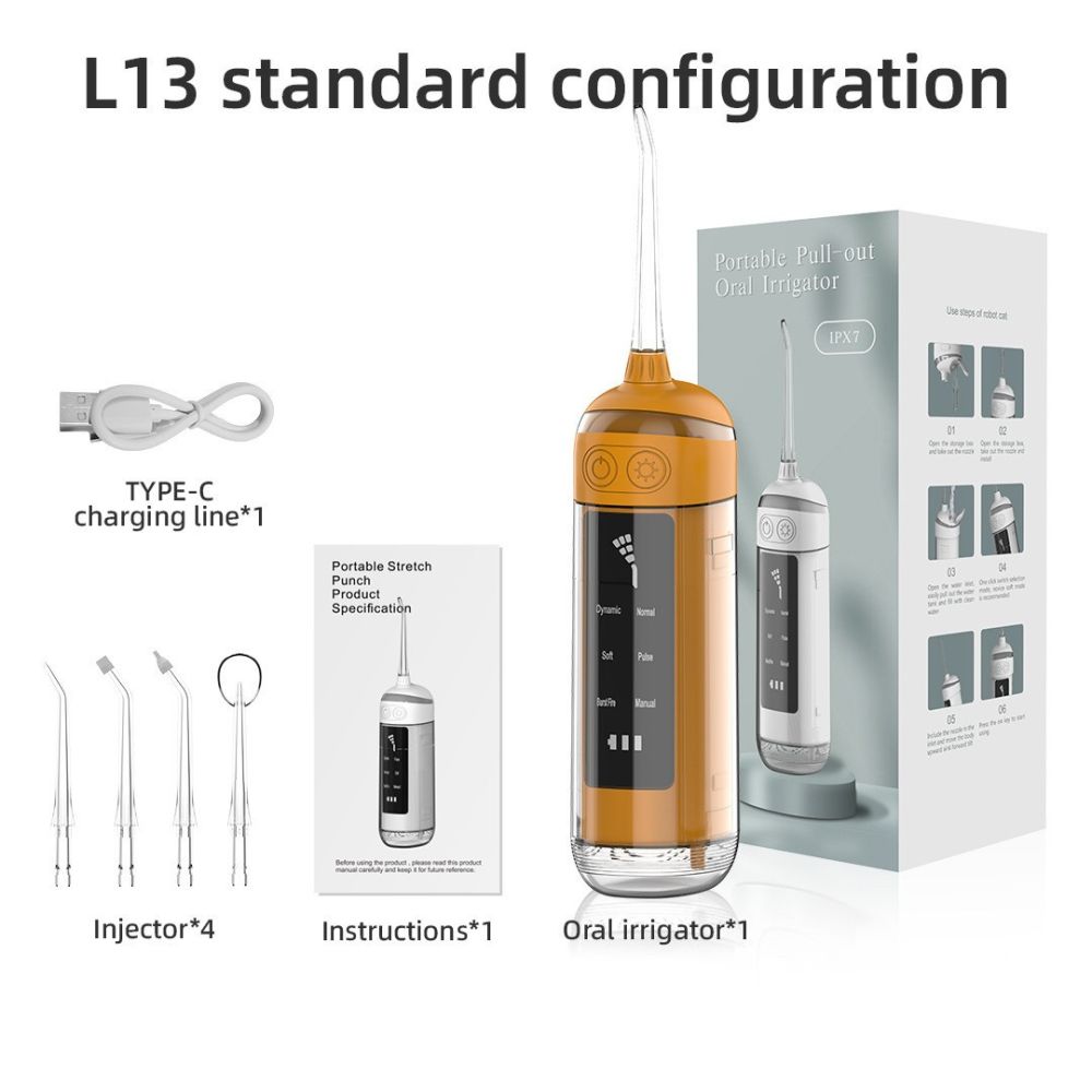 Grenzüberschreitender elektrischer Munddusche USB-Wasserflosser mit 6 Stufen einstellbar, tragbarer Zahnreiniger, Wasserzahnseide, Zahnaufhellungsgerät, Mundspüler